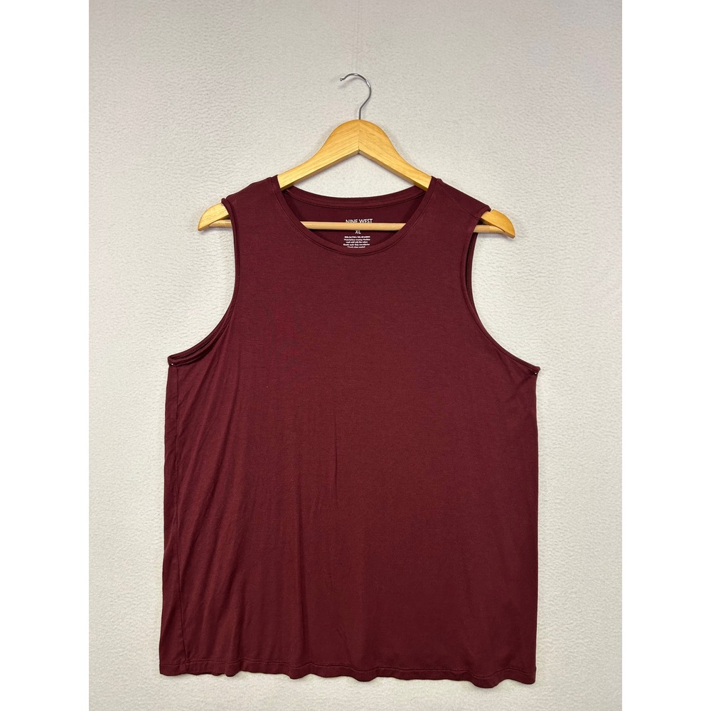 Minimalist Nine West Womens XL Burgundy Sleeveless Soft Spun Knit Tank Top